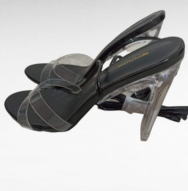 Sandale negre elegante Pretty Little Thing